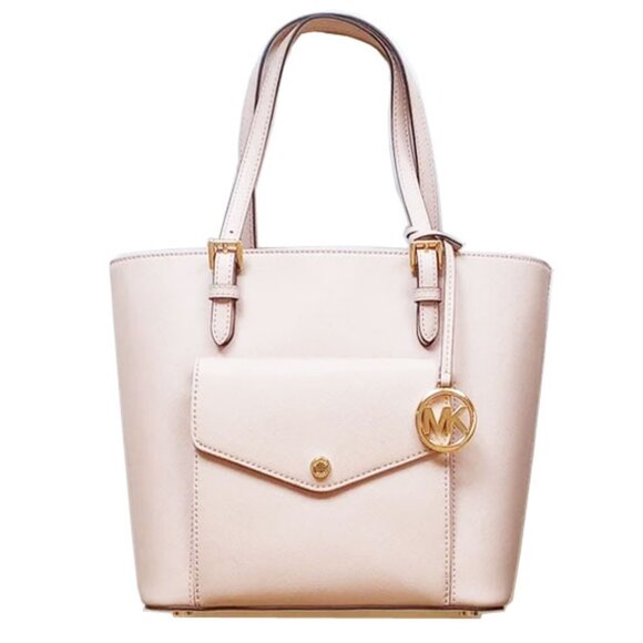 MICHAEL Michael Kors Handbags - Gold Hardware MMK Jet Set Saffiano Frame Leather Bag Medium Tote Front Pocket